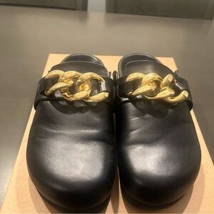 ALOHAS Black Footwear with Gold Chain Detail